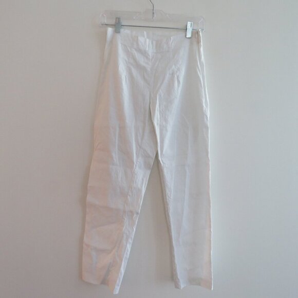 RUNDHOLZ BLACK LABEL White Linen Blend Cropped Pants Lagenlook - Size XS - Picture 2 of 14